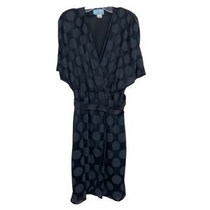 Vintage Sprouts Union Made Black Polka Dot Dress Sz 7